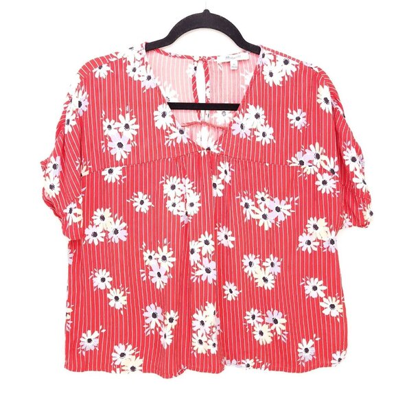 Madewell Rhyme Top in Daisy Society Blouse Size XS Flowy Drape Style Oversized - Picture 2 of 13